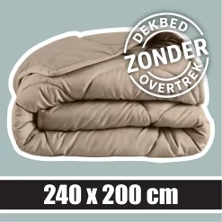 Sleeptime Wasbaar Dekbed ZONDER Overtrek Taupe 240x200cm