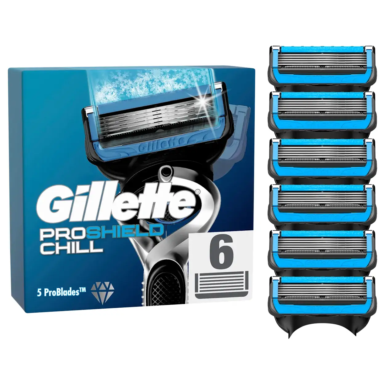Gillette ProShield Chill Scheermesjes 6-Pack Fris & Glad 4 Gillette ProShield Chill Scheermesjes 6-Pack Fris & Glad