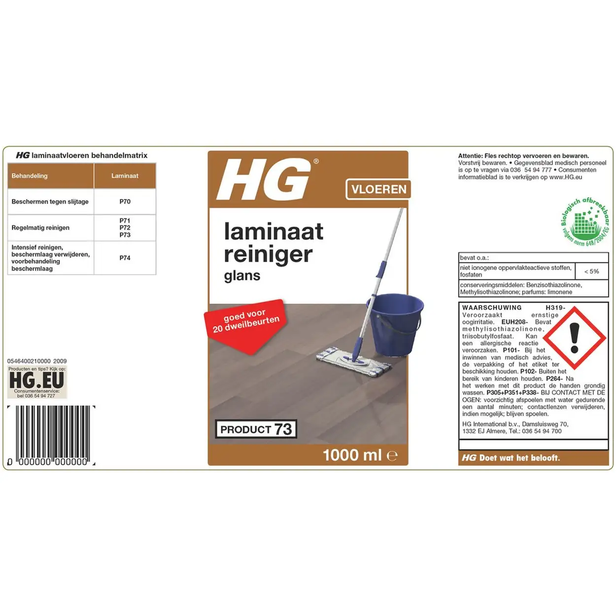 HG Laminaatreiniger Glans 1L Streeploos & Fris Reinigen #73 4 HG Laminaatreiniger Glans 1L Streeploos & Fris Reinigen #73