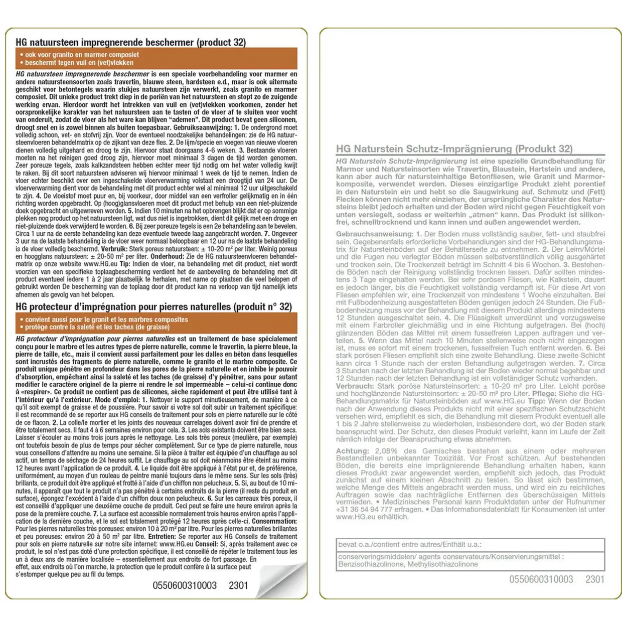 HG Natuursteen Impregnerende Beschermer 1L 5 HG Natuursteen Impregnerende Beschermer 1L