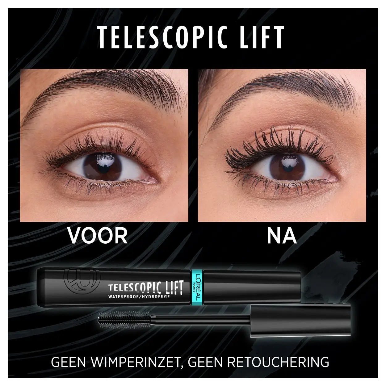 L'Oréal Paris Telescopic Lift Mascara Waterproof zwart 4 L'Oréal Paris Telescopic Lift Mascara Waterproof zwart