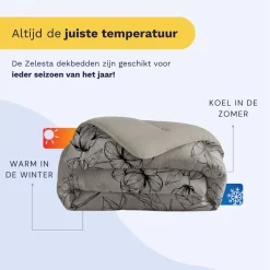 Zelesta Royalbed Butterfly Forest 200x200cm - Dekbed zonder overtrek - met instopstrook - wasbaar op 40 graden - droger geschikt 15 Royalbed Butterfly Forest seizoen