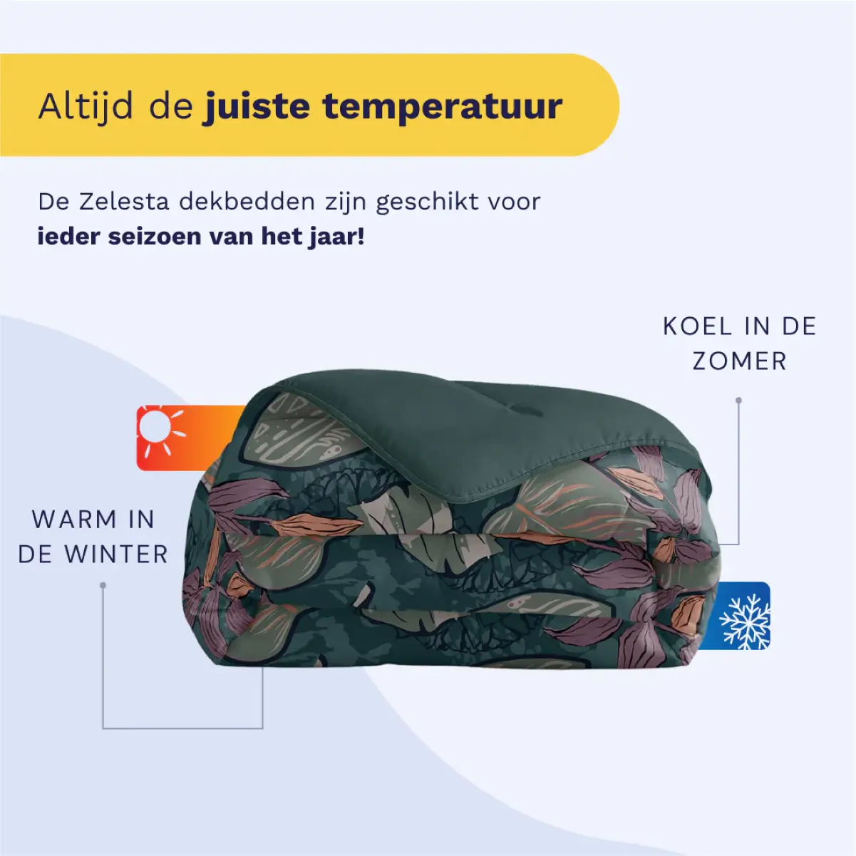 Zelesta Royalbed Flower Power 240x200cm - Dekbed zonder overtrek - met instopstrook - wasbaar op 40 graden - droger geschikt 8 Royalbed Flower Power seizoen