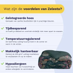 Zelesta Royalbed Flower Power 240x200cm - Dekbed zonder overtrek - met instopstrook - wasbaar op 40 graden - droger geschikt 14 Royalbed Flower Power voordelen