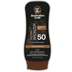 Australian Gold Instant Bronzer SPF50 Lotion Sunscreen 237ml Tan and Protect