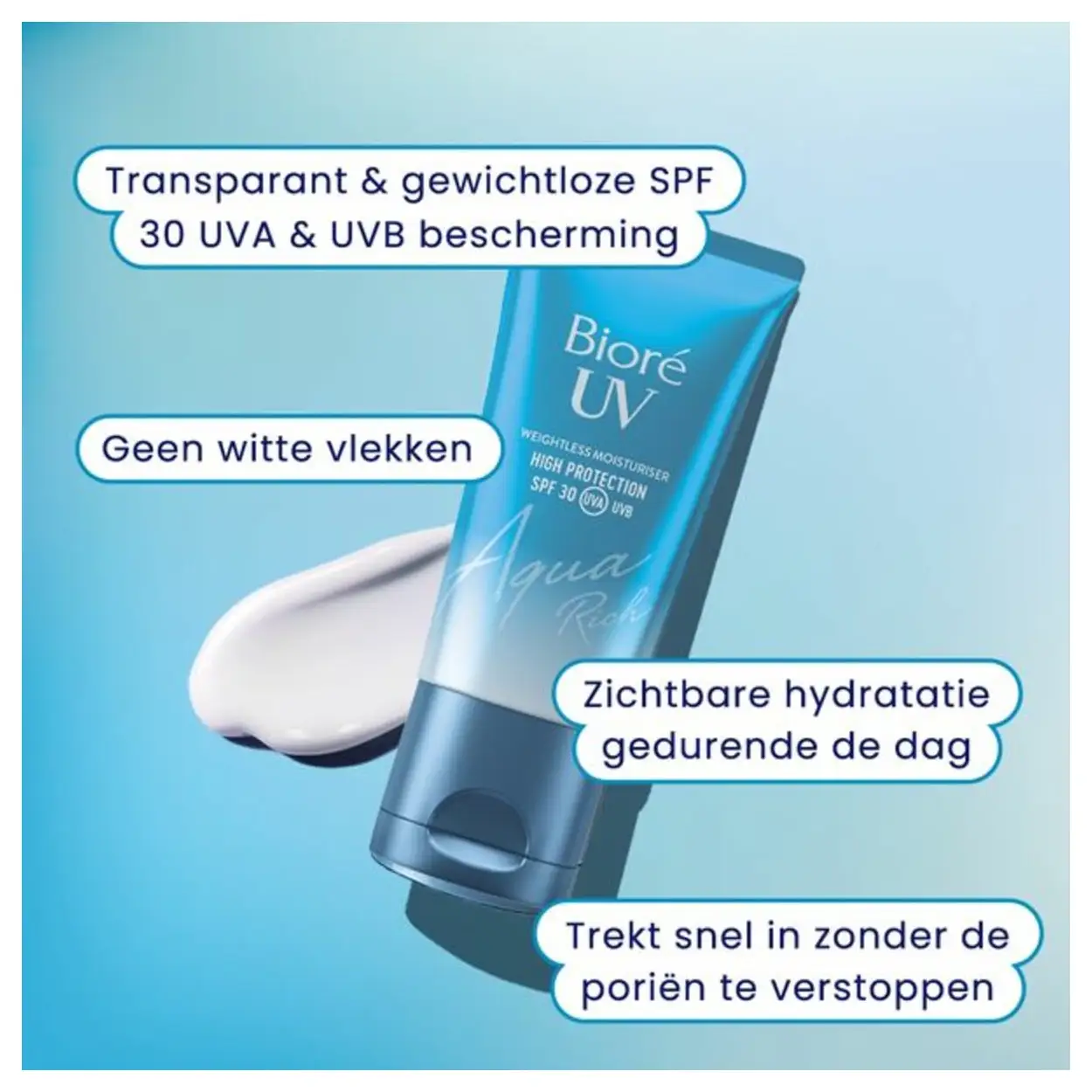 Bioré Water Essence UV Aqua Rich SPF50 50ml 5 Bioré Weightless Moisturiser UV Aqua Rich SPF30 50ml