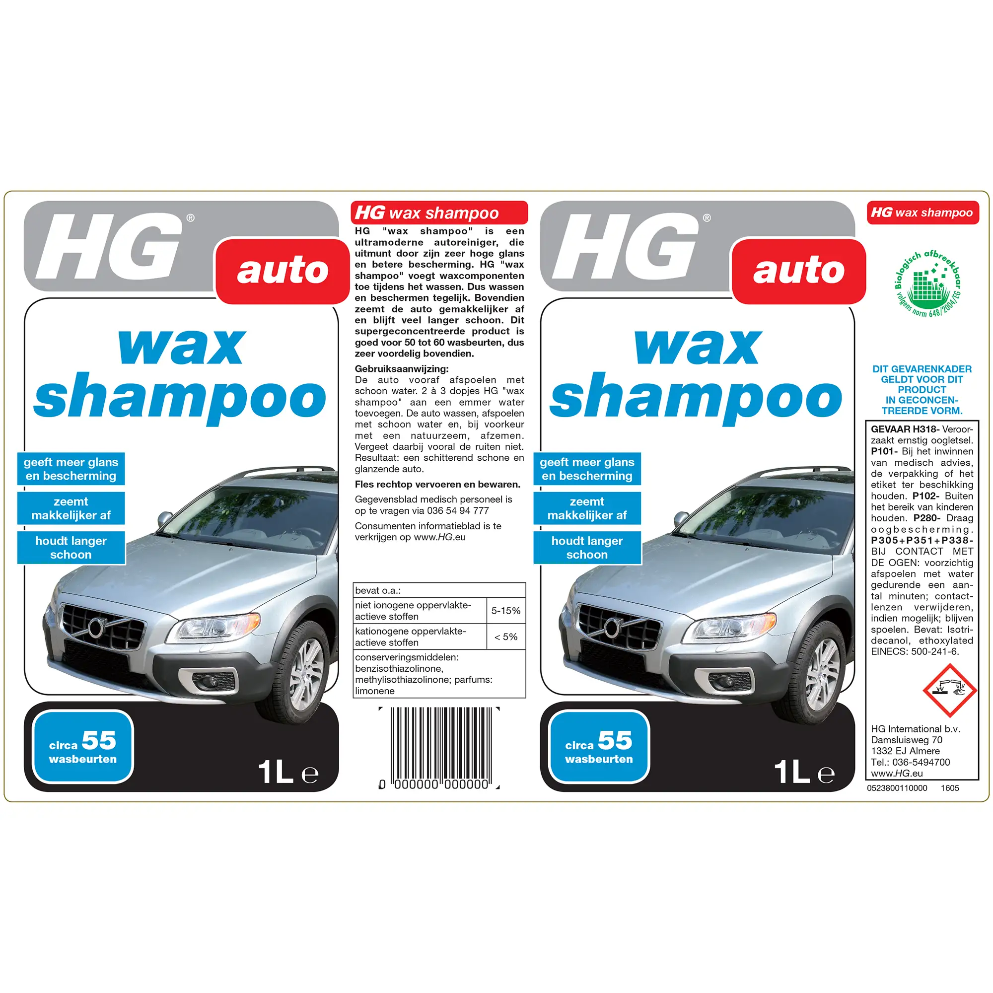 HG Car Wax Shampoo 1L 3 HG Car Wax Shampoo 1L