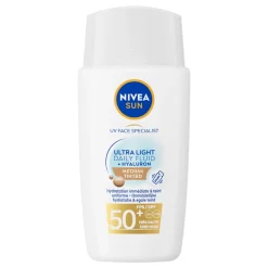 NIVEA SUN UV Face Ultra Light SPF50 Medium Tinted Wintersport Ski Zonnebrandcrème 40ml