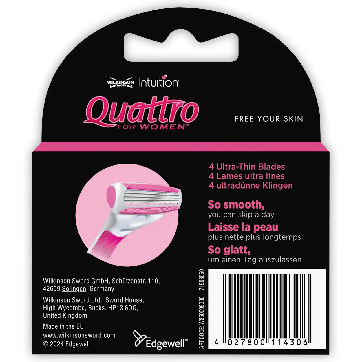 Wilkinson Sword Quattro for Women 3-pack scheermesjes 3 Wilkinson Sword Quattro for Women 3-pack scheermesjes