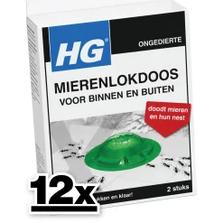 12x HG Mierenlokdoos BUITEN en binnen Dood Mieren En Hun Nest! (2 stuks)