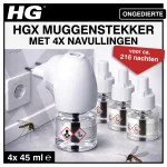 HG muggenstekker met 4 navullingen