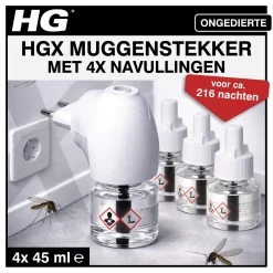 HG muggenstekker met 4 navullingen