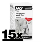 15x HG Muggenstekker Navulling 45ml