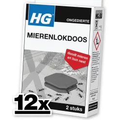 12x HG Mierenlokdoos BINNEN (2-pack) Dood Alle Mieren!