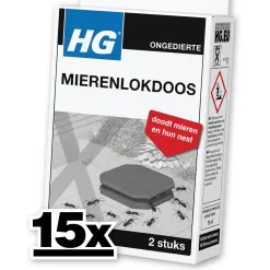 15x HG Mierenlokdoos BINNEN (2-pack) Dood Alle Mieren!