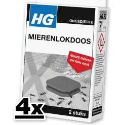 4x HG Mierenlokdoos BINNEN (2-pack) Dood Alle Mieren!
