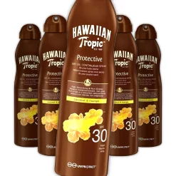 6x Hawaiian Tropic Dry Oil Spray SPF30 177ml - Glow & Bescherming