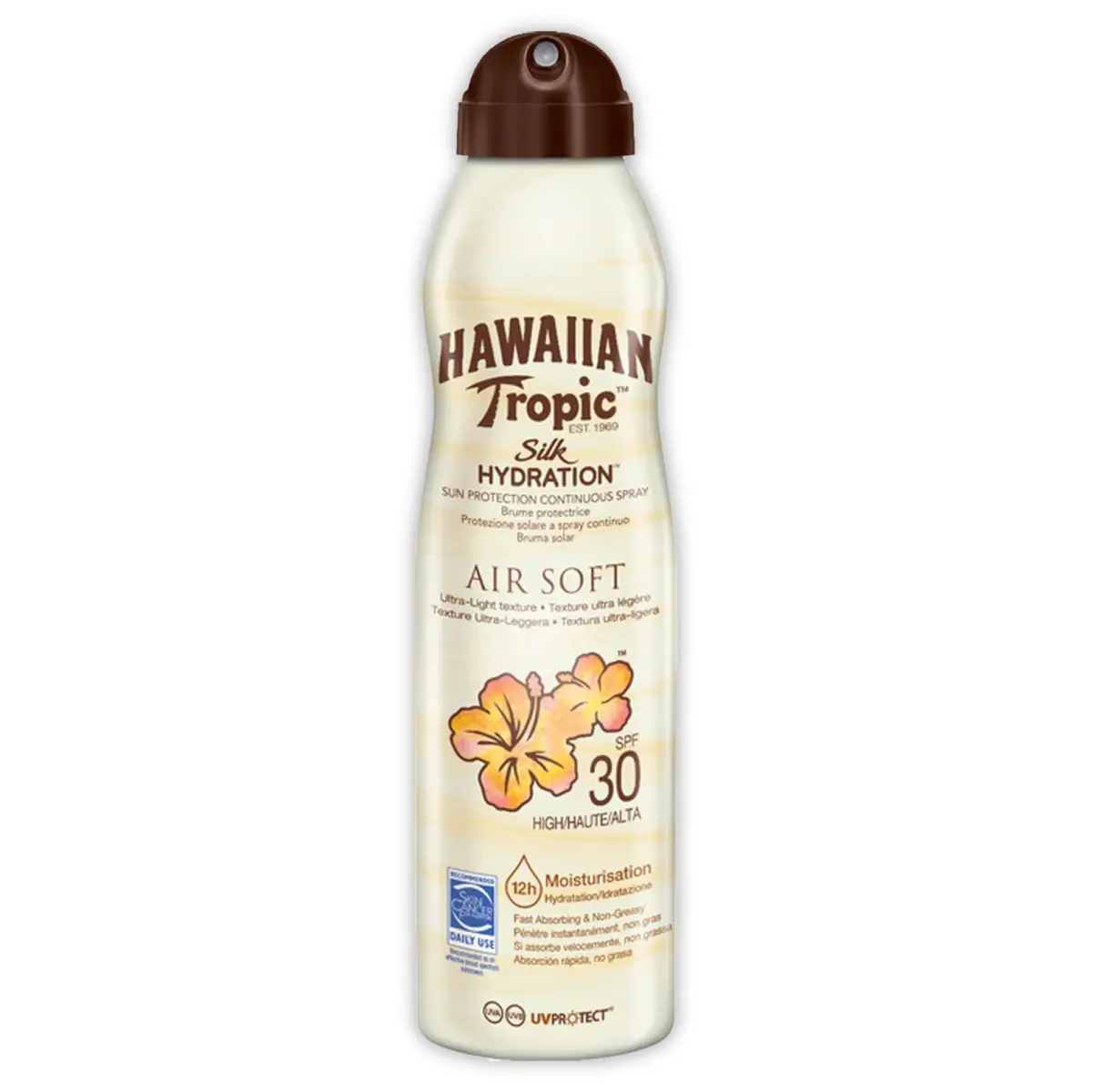 Hawaiian Tropic Silk Hydration SPF30 177ml Luchtige zonnebrandspray 4 Hawaiian Tropic Silk Hydration SPF30 177ml Luchtige zonnebrandspray