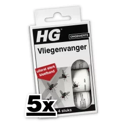 5x HG Vliegenvanger Gifvrij & Geurloos (4-packs)