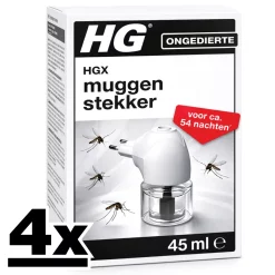 4x HGX Muggenstekker - Reukloze bescherming tegen muggen