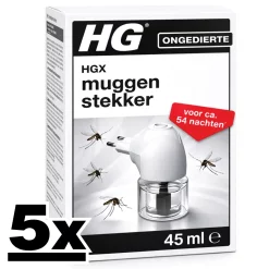 5x HGX Muggenstekker - Reukloze bescherming tegen muggen