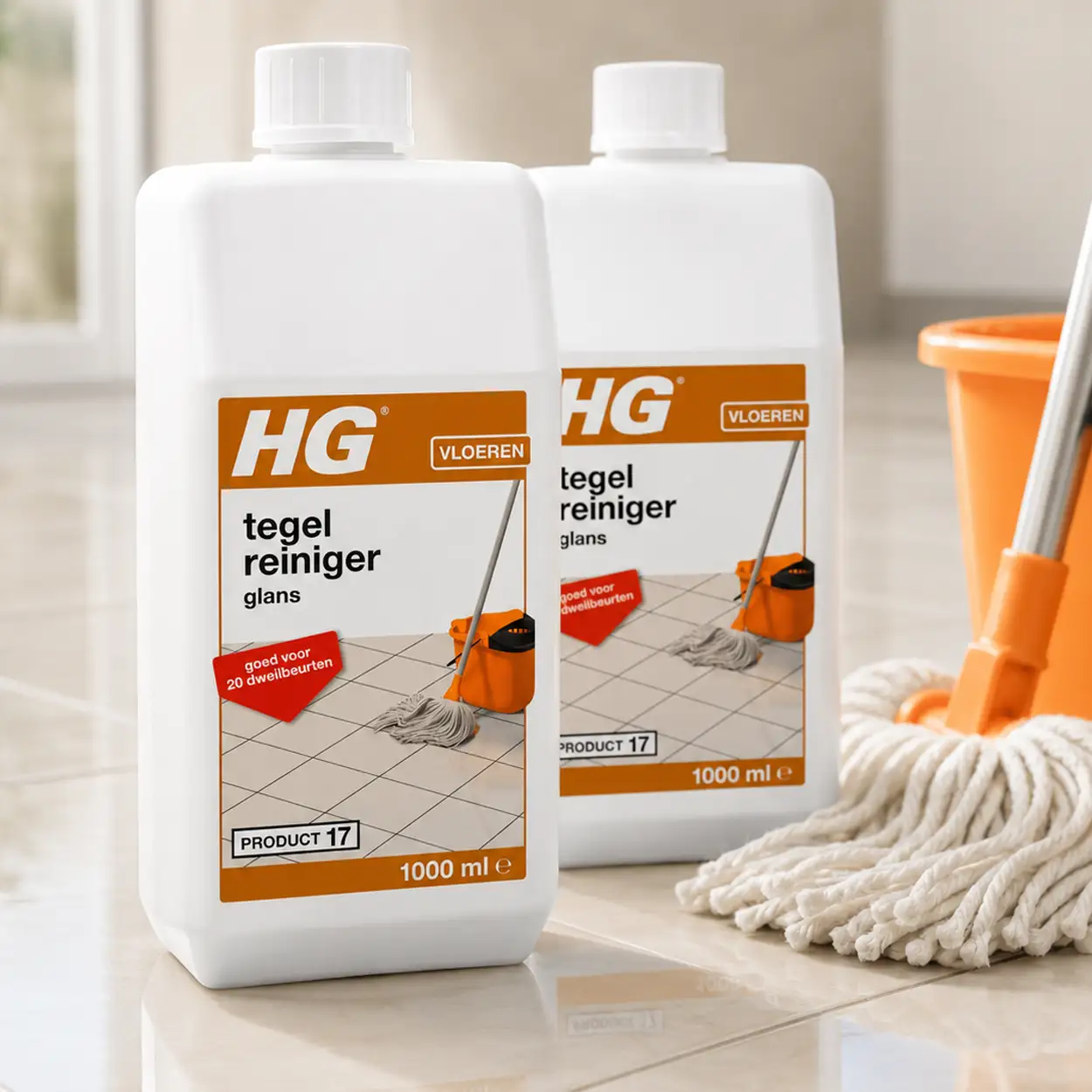 2x HG Tegelreiniger Glans 1 Liter #17 3 2x HG Tegelreiniger Glans 1 Liter #17