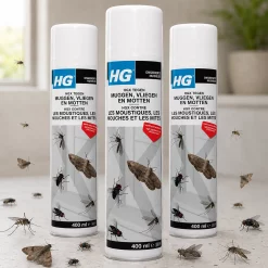 3x HG Tegen Muggen Vliegen en Motten 400ml