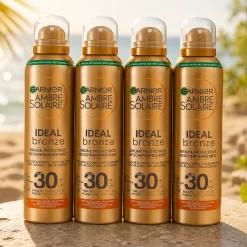 4x Garnier Ambre Solaire Ideal Bronze Beschermende Mist SPF30 150ml