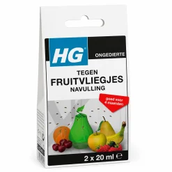 2x HG Tegen Fruitvliegjes Navulling | Effectief & Langdurig (40ml) 9 HG Fruitvliegjesval Navulling