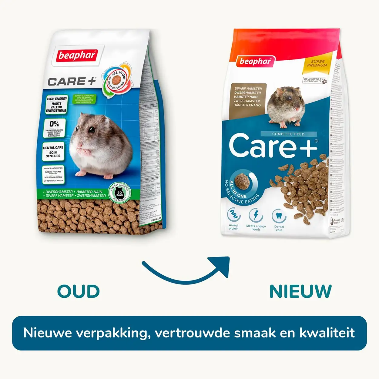 Beaphar Care Dwerghamster voeding 500gr - Complete Premium Voeding 4 Beaphar Care+ Dwerghamster - 500 gr