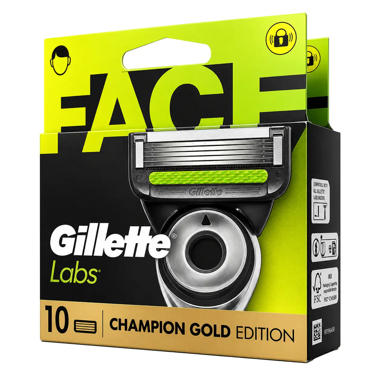 Gillette Labs Face Gold Scheermesjes 10-pack – Champion Gold Edition