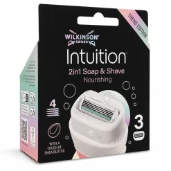 Wilkinson Sword Intuition Soap And Shave Nourishing navulmesjes 3-pack
