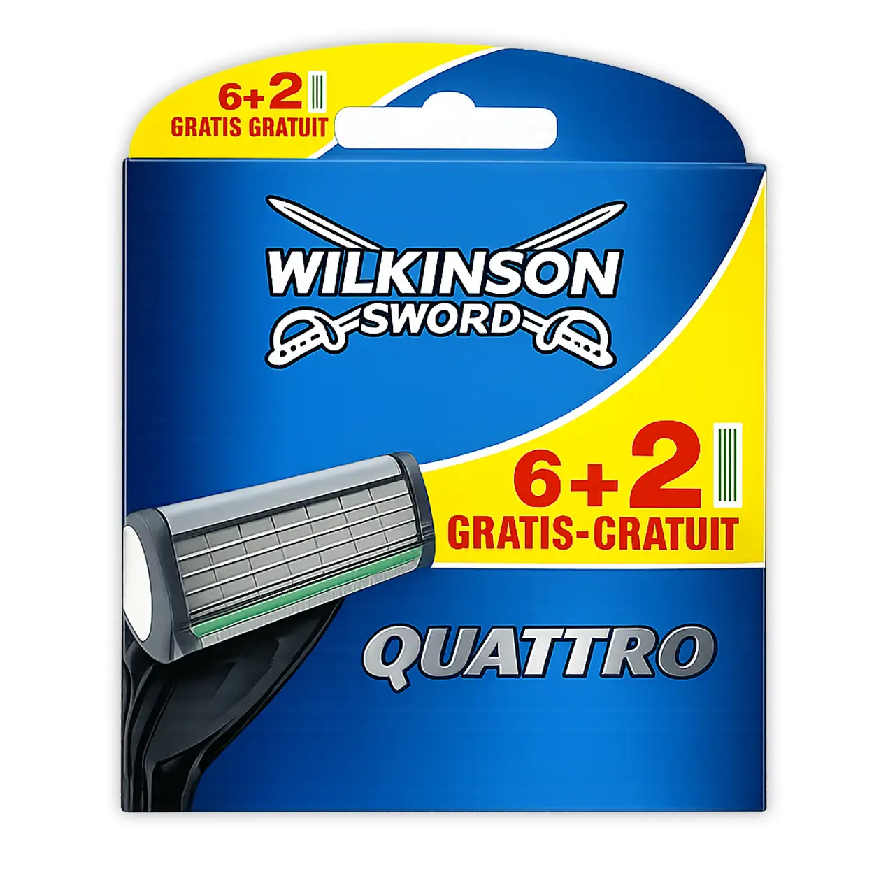 Wilkinson Sword Quattro Navulmesjes 6+2 Gratis - 8 Scheermesjes 2 Wilkinson Sword Quattro Navulmesjes 6+2 Gratis - 8 Scheermesjes