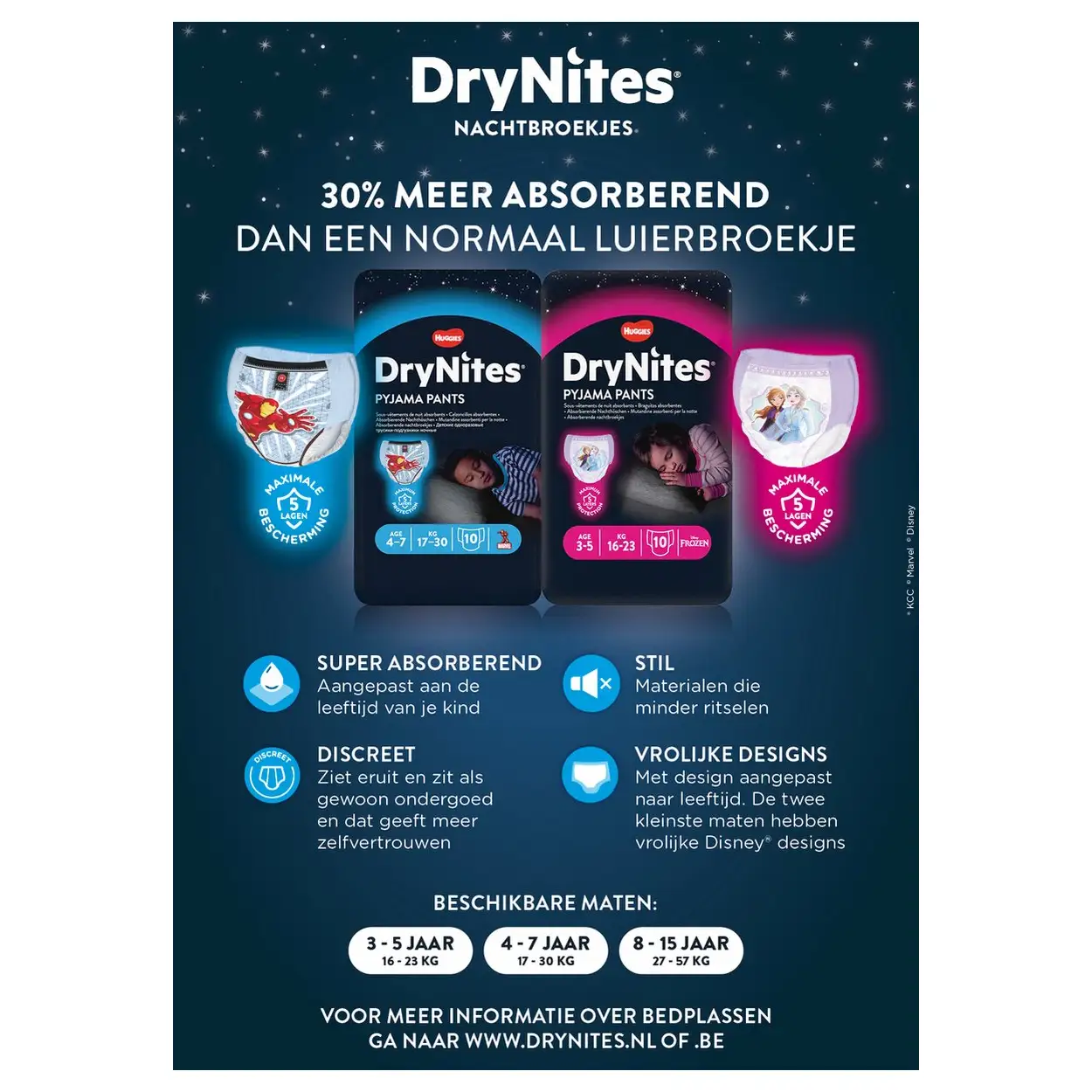 DryNites Luierbroekjes Jongens 3 tot 5 jaar - 16 Nachtbroekjes voor een Droge en Zorgeloze Nacht 3 DryNites Luierbroekjes Jongens 3 tot 5 jaar - 16 Nachtbroekjes voor een Droge en Zorgeloze Nacht - Afbeelding 2