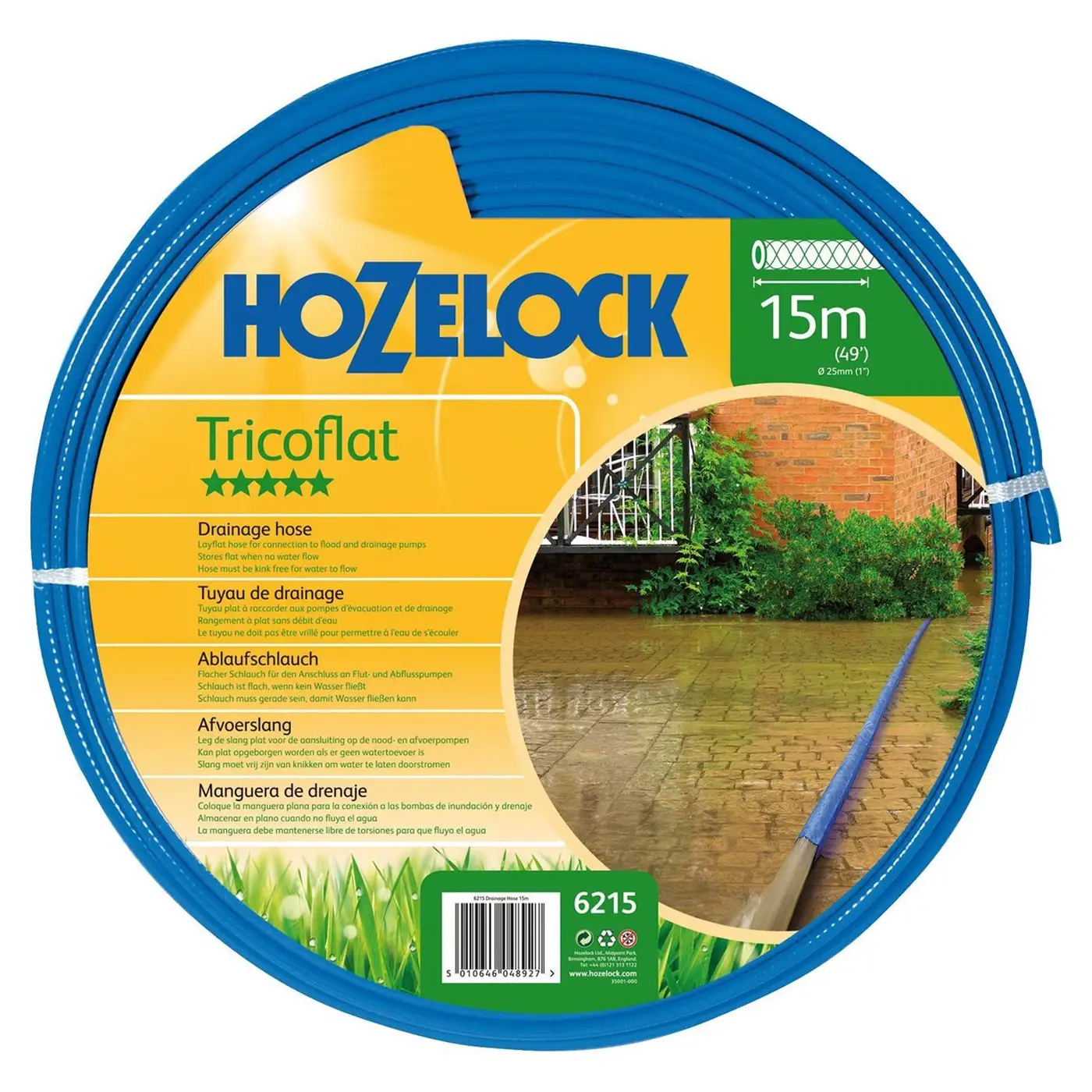 Hozelock Tricoflat Platte Afvoerslang 15 Meter Ø25 mm 3 Hozelock Tricoflat Platte Afvoerslang 15 Meter Ø25 mm