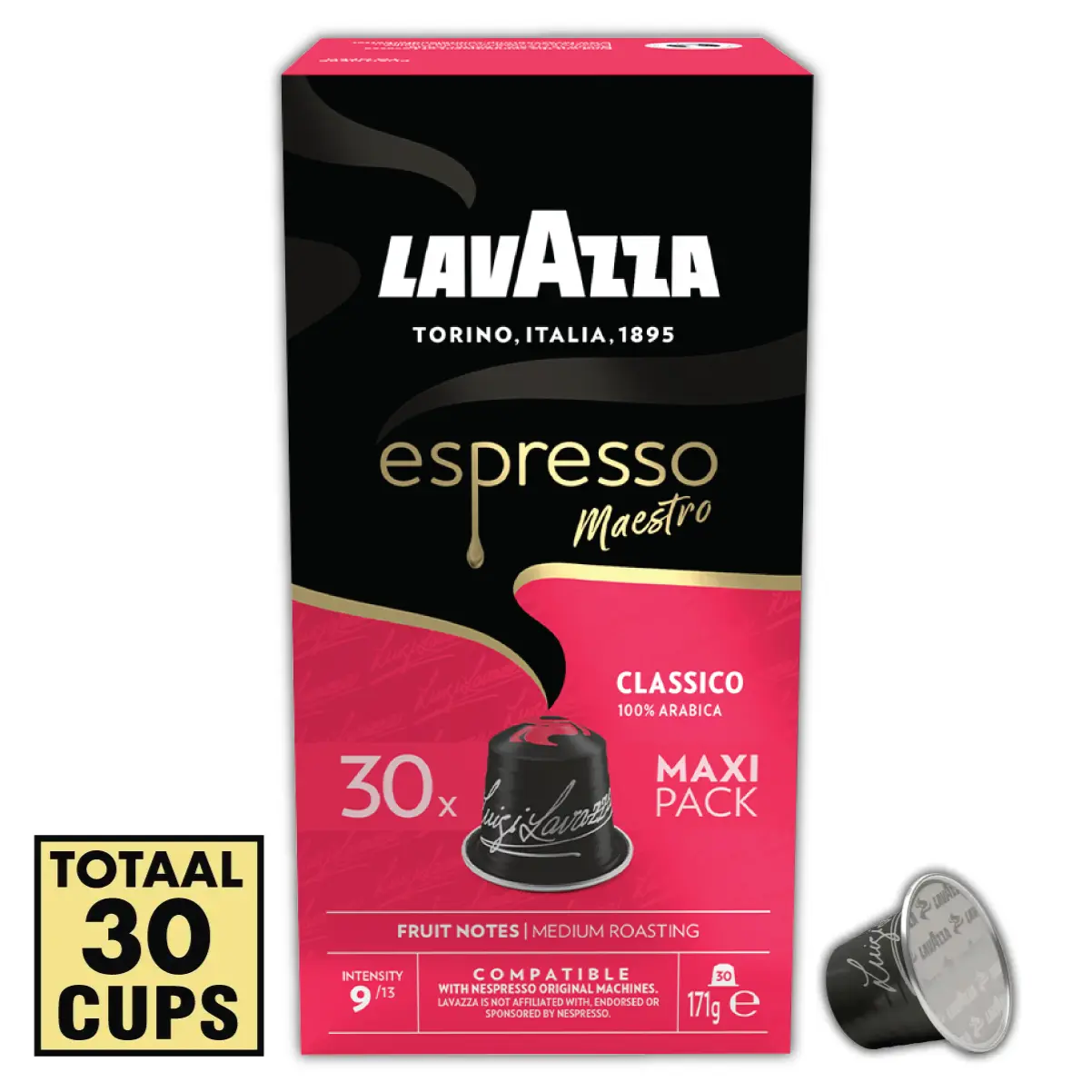Lavazza Espresso Maestro Classico 30 stuks Nespresso Koffiecapsules 2 Lavazza Lungo Arabica 30 stuks Nespresso Koffiecapsules