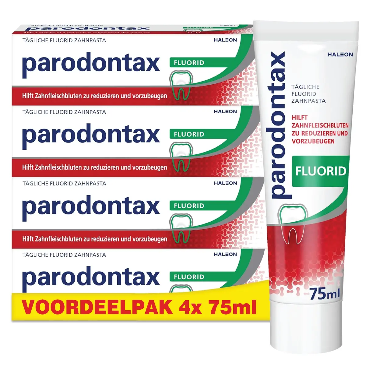 4x Parodontax Fluoride Tandpasta 75ml 3 4x Parodontax Fluoride Tandpasta 75ml