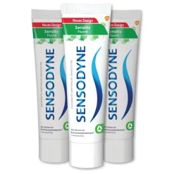 3x Sensodyne Sensitive Fluorid tandpasta - Beschermende laag - 75ml