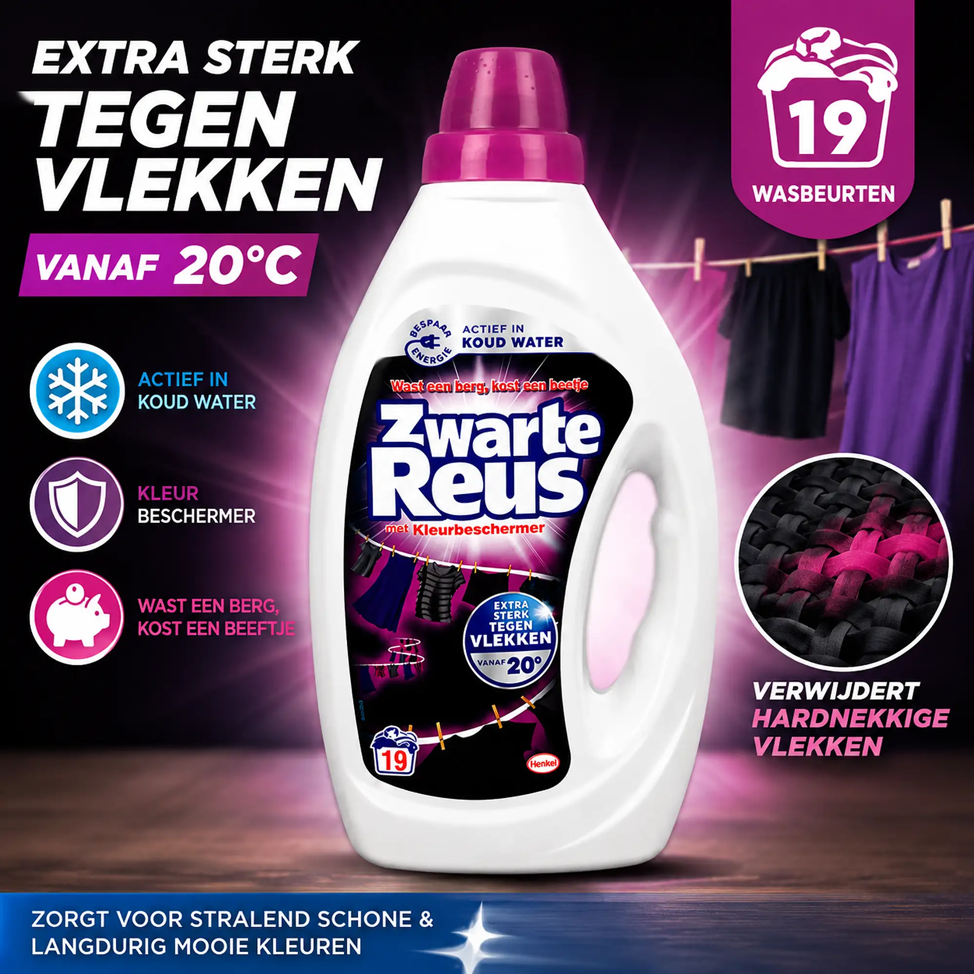 Zwarte Reus Gel Vloeibaar Wasmiddel Donkere Was 855 ml – 19 Wasbeurten 3 Zwarte Reus Gel Vloeibaar Wasmiddel Donkere Was 855 ml – 19 Wasbeurten