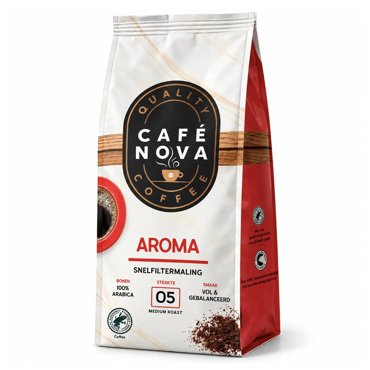 Café Nova Aroma Snelfiltermaling 100% Arabica Sterkte 5 - 500g 3 Café Nova Aroma Snelfiltermaling 100% Arabica Sterkte 5 - 500g