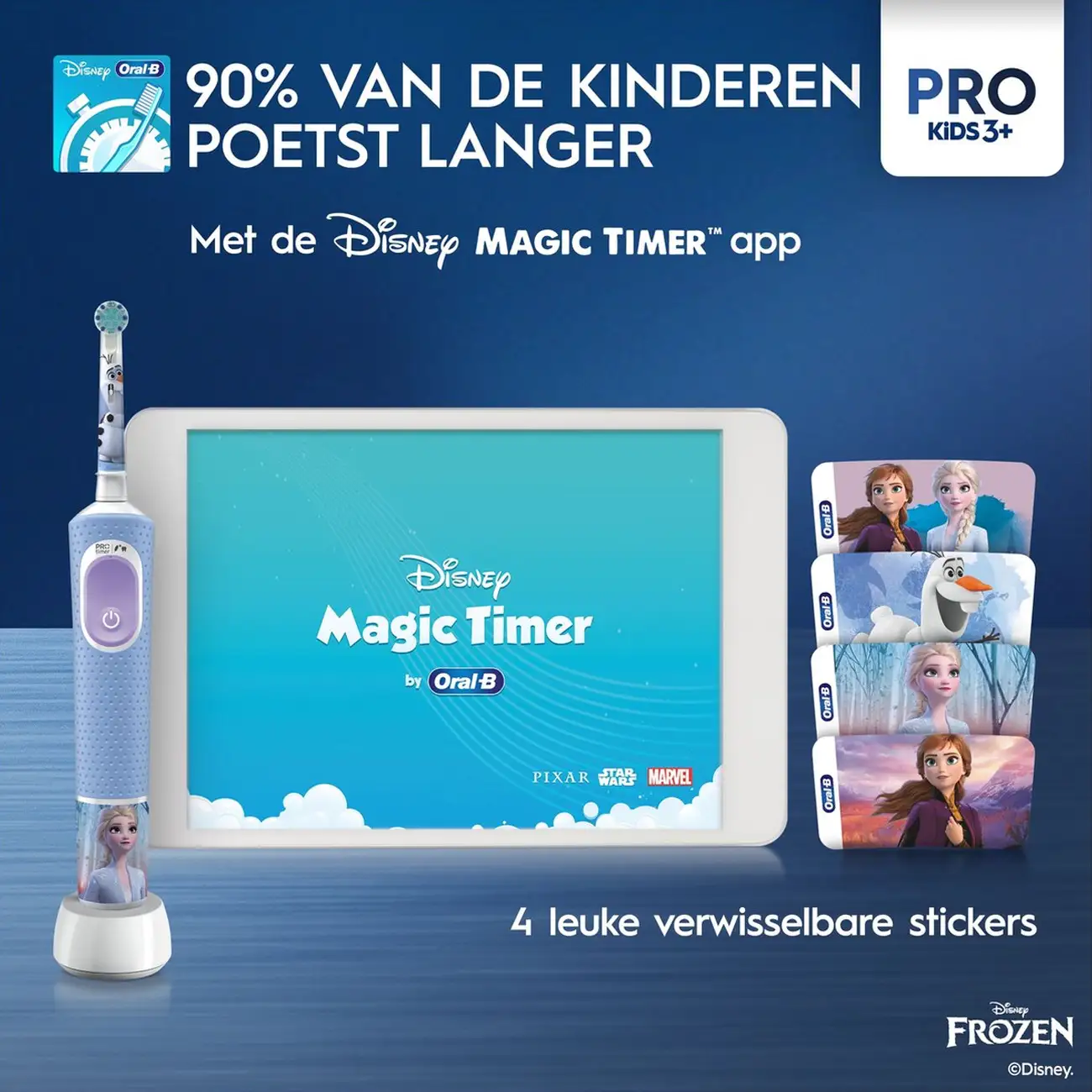 Oral-B Vitality Pro Kids Frozen Elektrische Tandenborstel 3+ 7 Oral-B Vitality Pro Kids Frozen Elektrische Tandenborstel 3+