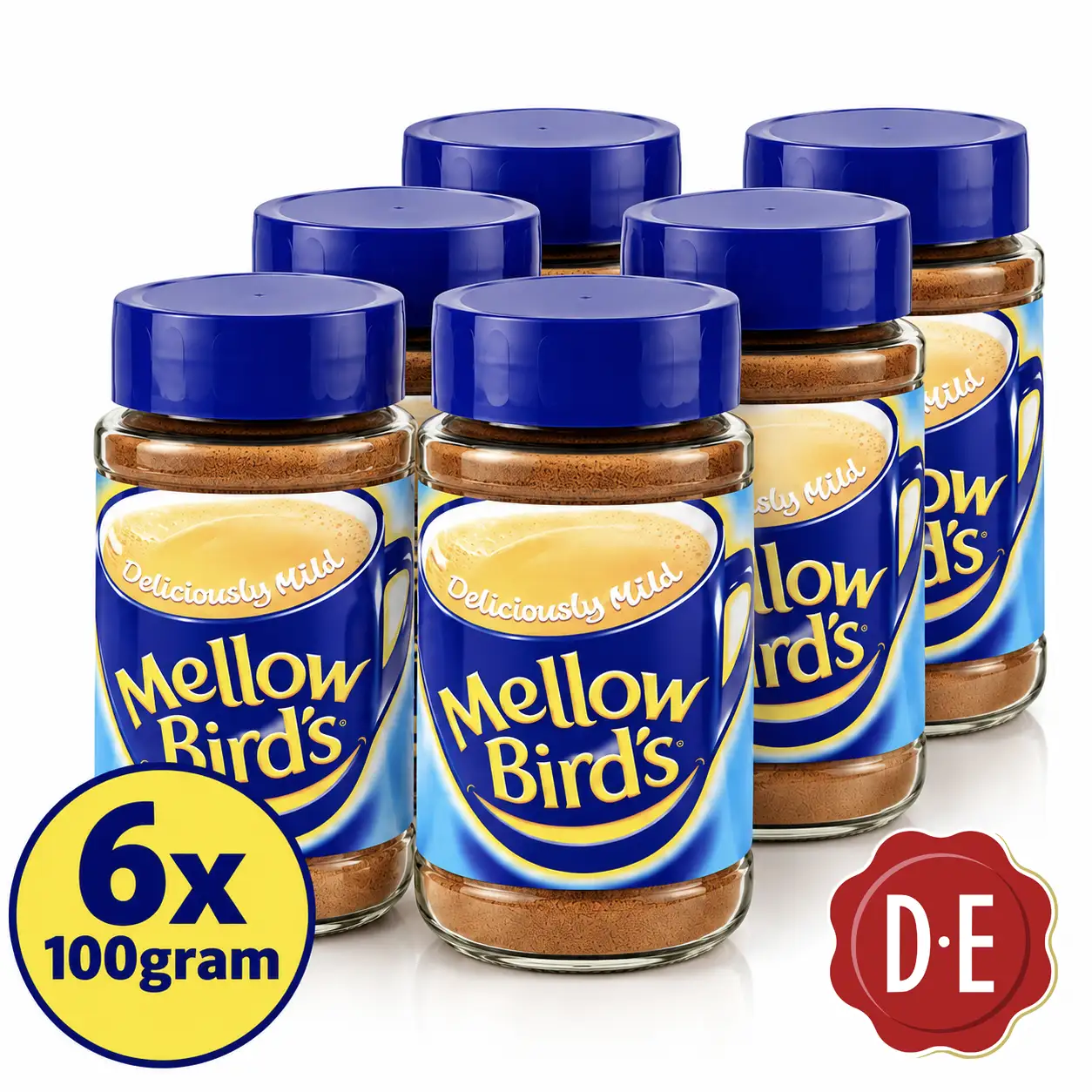 6x Mellow Birds Deliciously Mild Oploskoffie 100gram 2 6x Mellow Birds Deliciously Mild Oploskoffie 100gram