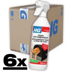 6x HG tegen kattenbakgeur 500ml Fris & Veilig voor elk huis