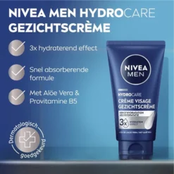 NIVEA MEN Hydrocare Gezichtscrème 75ml – Hydraterend met Aloë Vera & Pro-Vitamine B5 10 NIVEA MEN Hydrocare Gezichtscrème 75ml – Hydraterend met Aloë Vera & Pro-Vitamine B5