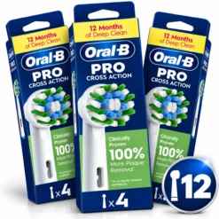 Oral-B CrossAction Pro Opzetborstels 12 Stuks | Grondige Reiniging