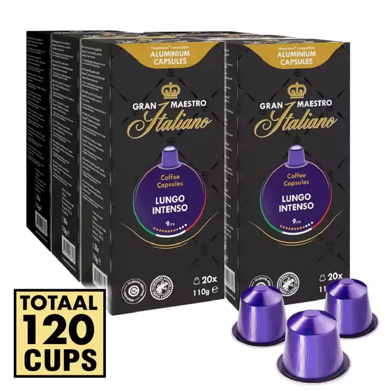 Koffiecups Gran Maestro Italiano Lungo Intenso 120 stuks (0,10 p/s)